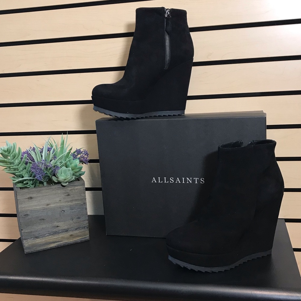 All Saints Suede platform bootie..Fits like a 9